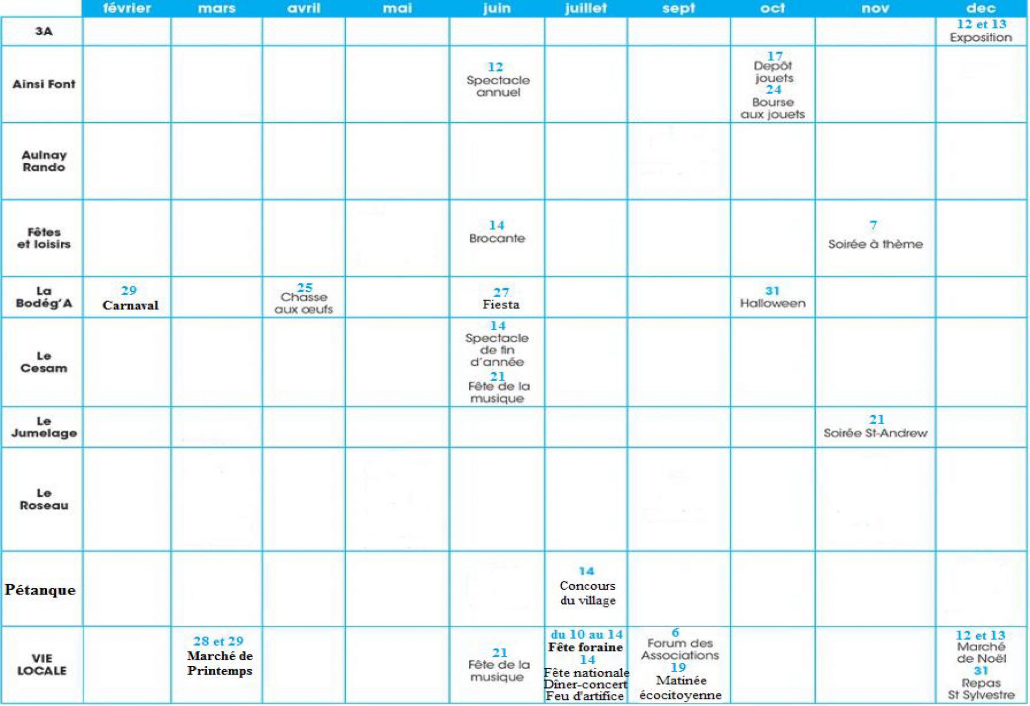 Calendrier des manifestations 2020 – Site officiel de la mairie d